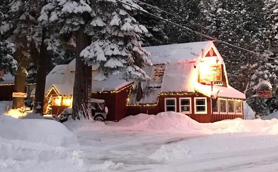 main lodge in snow